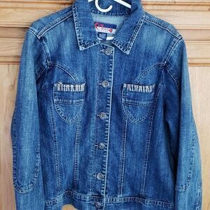 New Wah JEANS Vintage Jean Stylish Jacket Size18/20W Blue Denim Buttons Pockets